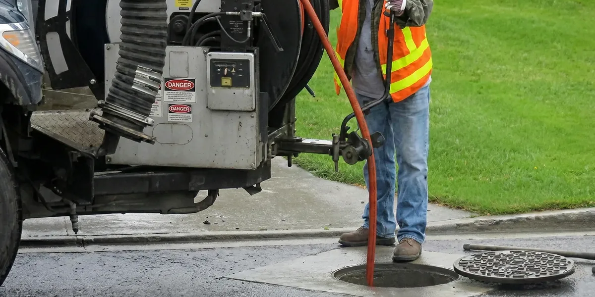 sewage clean up professionals using industrial equipment to remove contaminated wastewater in Green Bay, WI